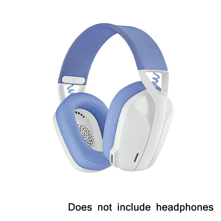 แผ่นรองหูฟังฟองน้ำ 2 ชิ้นสำหรับ Logitech G435, หูฟังครอบสีชมพูแดง, หูฟังครอบสีน้ำเงิน, แถบคาดหัวสีดำ, แถบคาดหัวสีม่วง, แถบคาดหัวสีน้ำเงิน