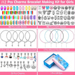 ชุดทำกำไลคริสตัลสีสันสดใสสำหรับเด็ก DIY 112 ชิ้น T-15