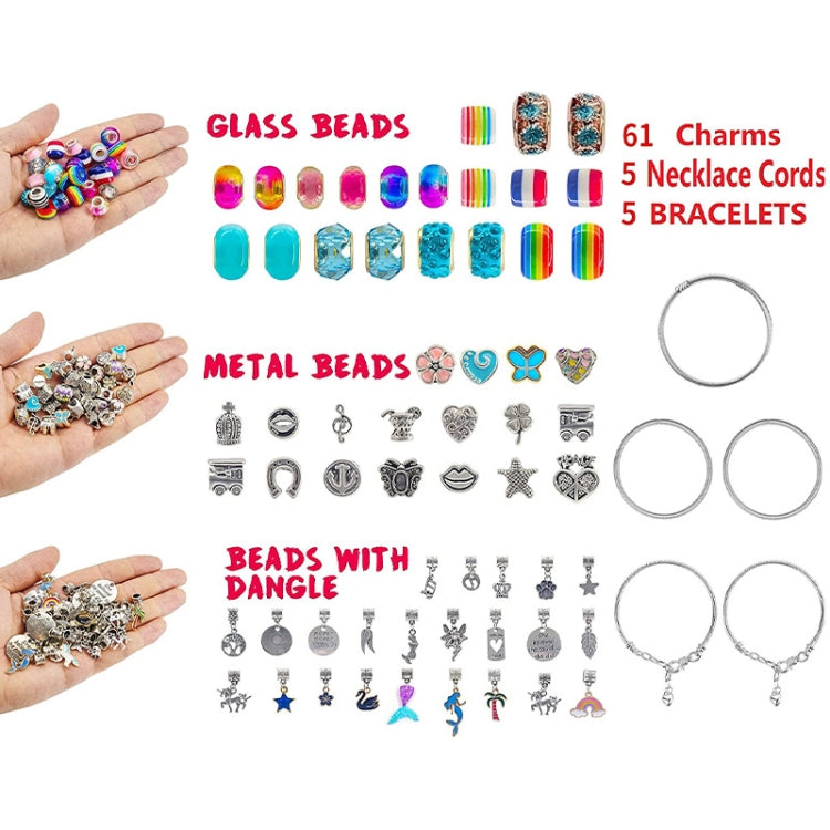 ชุดทำกำไลเครื่องประดับการ์ตูนคริสตัลสีสันสดใสสำหรับเด็ก DIY 71 ชิ้น T-11