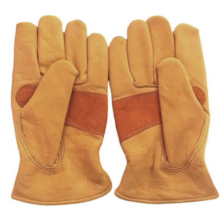 ถุงมือหนังแท้สำหรับงานเชื่อมสวนกลางแจ้ง JJ-1004 1 คู่ ขนาด S, M, L, XL