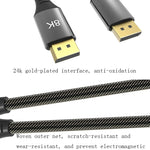 สายแสดงผล DisplayPort รุ่น DP1.4 เวอร์ชัน 8K ตัวผู้ต่อผู้ชาย สำหรับจอมอนิเตอร์คอมพิวเตอร์, ความยาว 0.5m, 1m, 1.5m, 2m, 3m, 5m, 7m, 10m