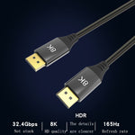 สายแสดงผล DisplayPort รุ่น DP1.4 เวอร์ชัน 8K ตัวผู้ต่อผู้ชาย สำหรับจอมอนิเตอร์คอมพิวเตอร์, ความยาว 0.5m, 1m, 1.5m, 2m, 3m, 5m, 7m, 10m