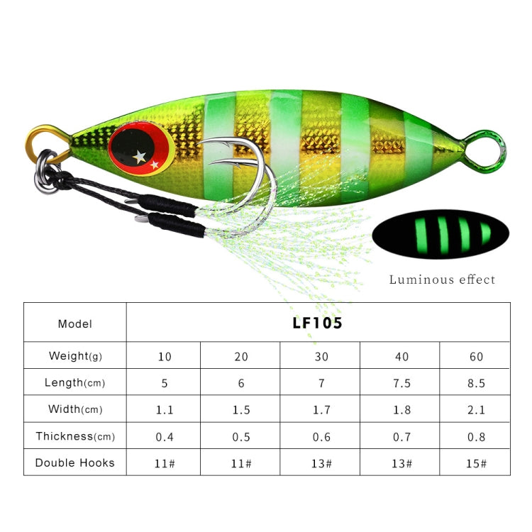PROBEROS เหยื่อโลหะสำหรับตกปลาทะเล LF105, 10กรัม, 20กรัม, 30กรัม, 40กรัม, 60กรัม
