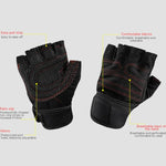 ถุงมือออกกำลังกายยิม ST-2120 แบบกันลื่น, S, M, L, XL