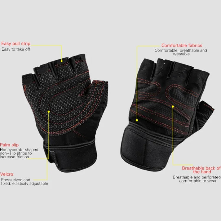ถุงมือออกกำลังกายยิม ST-2120 แบบกันลื่น, S, M, L, XL