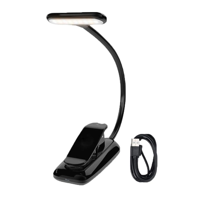 โคมไฟคลิปหนังสือขนาดเล็ก 8021 LED สำหรับโน้ตดนตรี ป้องกันสายตา สำหรับอ่านหนังสือ สีดำ, สีขาว