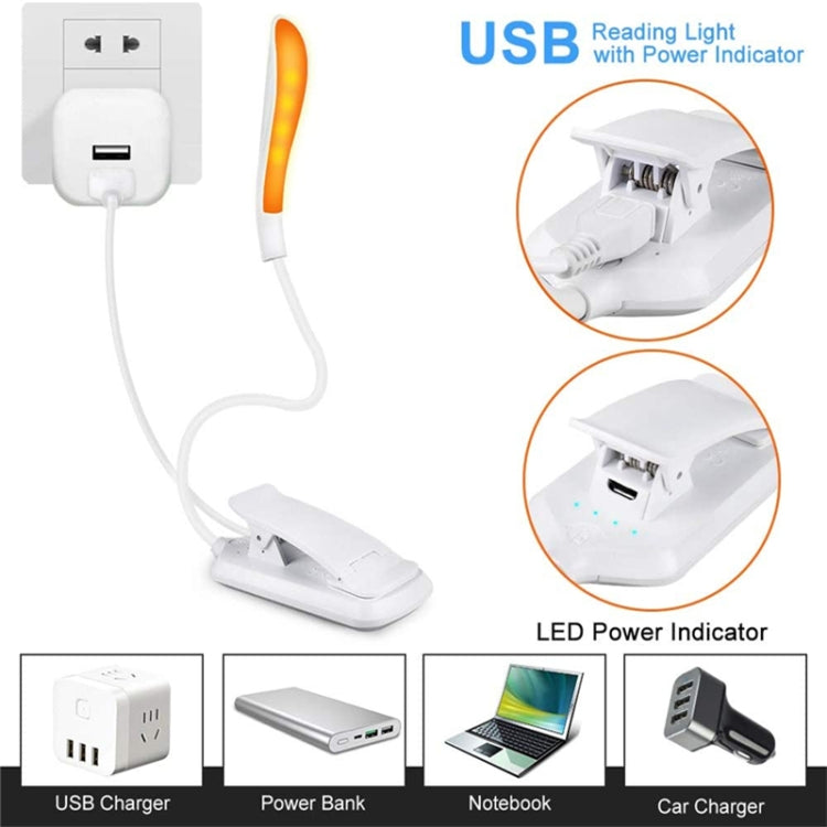 โคมไฟคลิปหนังสือพับ 7 ดวง LED 8027D-2 ป้องกันสายตา สีขาว, สีดำ