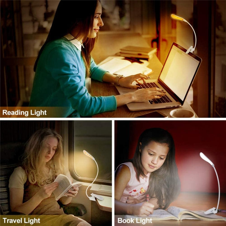 โคมไฟคลิปหนังสือพับ 7 ดวง LED 8027D-2 ป้องกันสายตา สีขาว, สีดำ