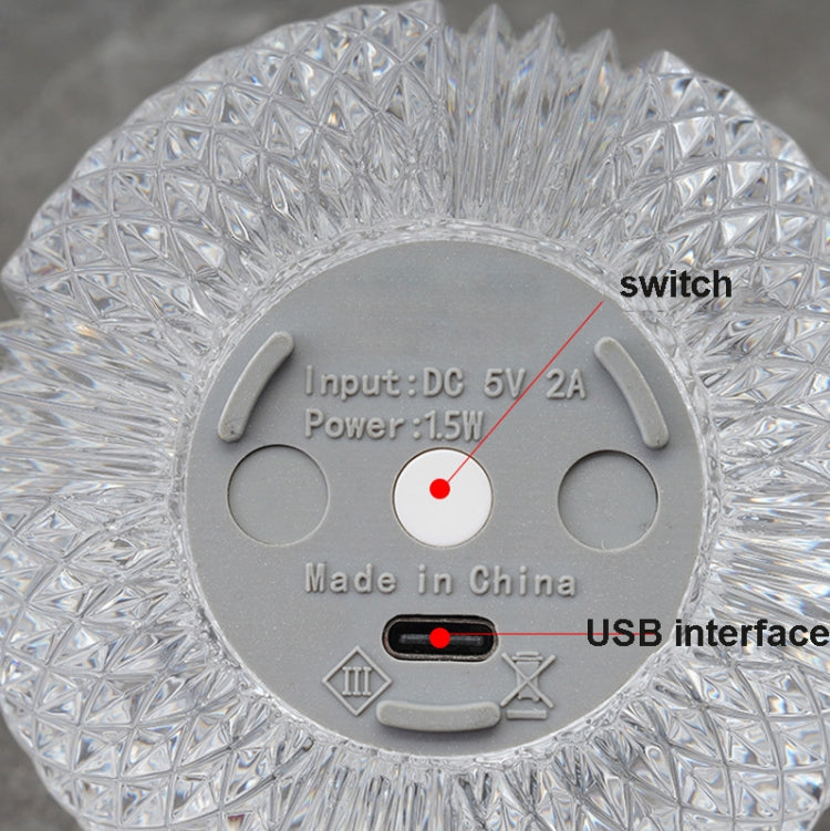 โคมไฟตั้งโต๊ะคริสตัลบอลขนาดเล็ก ไฟกลางคืนอะคริลิค USB MT2 ขนาด 80 x 80 มม. MT1 ขนาด 110 x 110 มม.