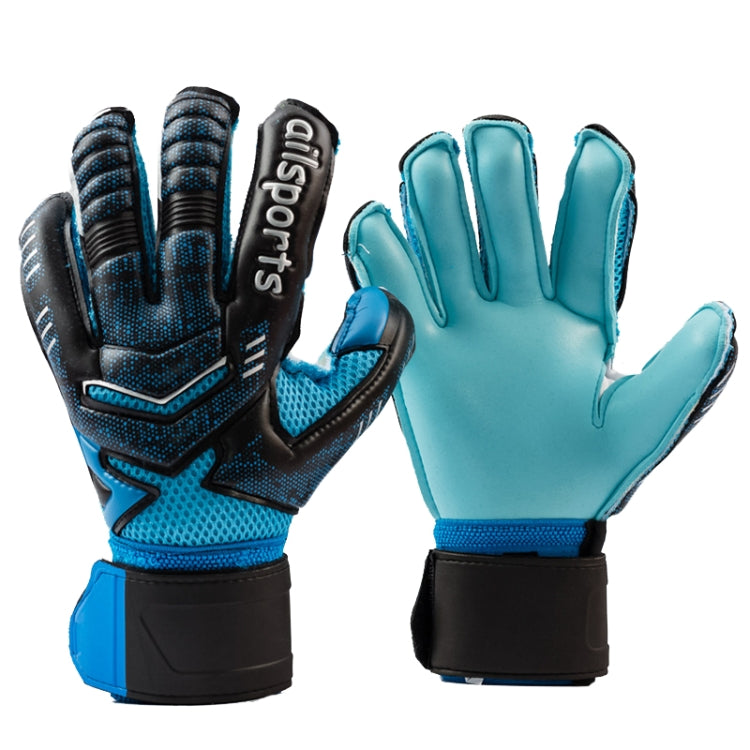 ถุงมือผู้รักษาประตู Ailsports ST5511 1 คู่ ป้องกันนิ้วหนาแบบลาเท็กซ์, ขนาด 5, 6, 7, 8, 9, 10, 11