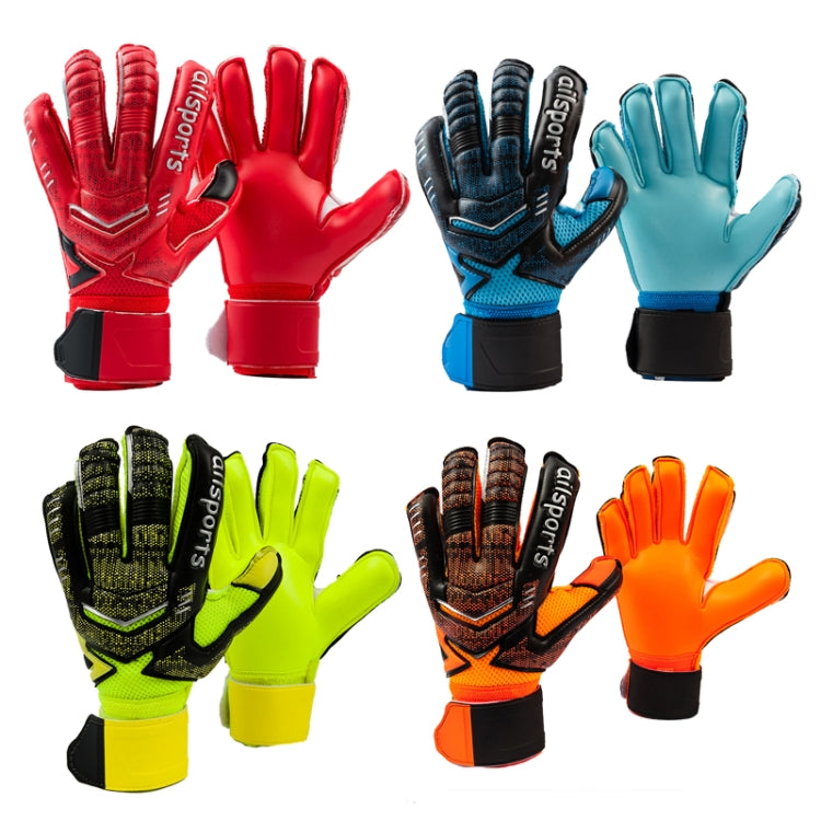ถุงมือผู้รักษาประตู Ailsports ST5511 1 คู่ ป้องกันนิ้วหนาแบบลาเท็กซ์, ขนาด 5, 6, 7, 8, 9, 10, 11