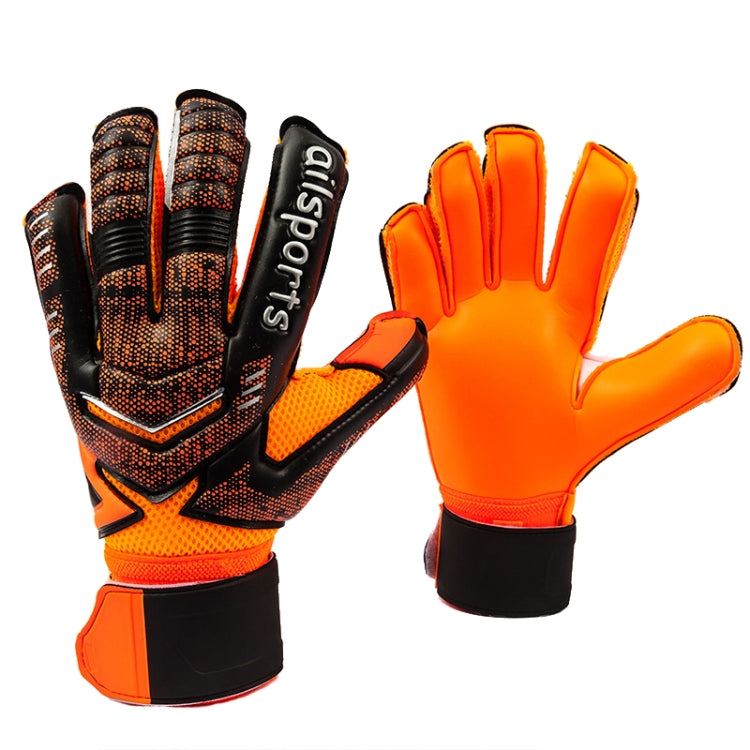 ถุงมือผู้รักษาประตู Ailsports ST5511 1 คู่ ป้องกันนิ้วหนาแบบลาเท็กซ์, ขนาด 5, 6, 7, 8, 9, 10, 11