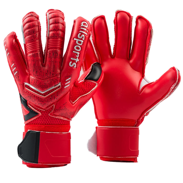 ถุงมือผู้รักษาประตู Ailsports ST5511 1 คู่ ป้องกันนิ้วหนาแบบลาเท็กซ์, ขนาด 5, 6, 7, 8, 9, 10, 11