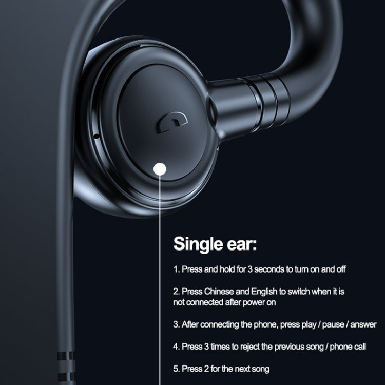 หูฟัง Bluetooth V5.2 แบบคล้องหูเดี่ยว M99, สีดำ, สีชมพู, สีดำ+แดง, สีดำ+น้ำเงิน, สีดำ+ขาว