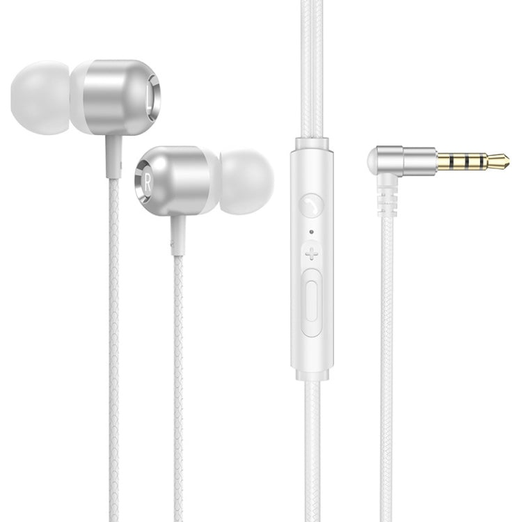 หูฟังมีสายแบบควบคุมพร้อมไมโครโฟน TS6000 3.5 มม. ข้อต่อโลหะ 2 ชิ้น, สีขาว, สีแดง, สีเขียว, สีดำ