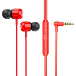 หูฟังมีสายแบบควบคุมพร้อมไมโครโฟน TS6000 3.5 มม. ข้อต่อโลหะ 2 ชิ้น, สีขาว, สีแดง, สีเขียว, สีดำ