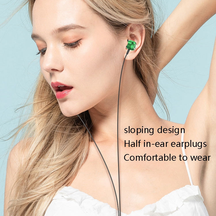หูฟังมีสายแบบควบคุมพร้อมไมโครโฟน TS6000 3.5 มม. ข้อต่อโลหะ 2 ชิ้น, สีขาว, สีแดง, สีเขียว, สีดำ