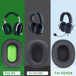 แผ่นรองหูฟัง 1 คู่ สำหรับ Razer BlackShark V2 X / V2 USB สี: เจลสีดำ, ตาข่ายสีดำ, เจลสีดำ, ตาข่ายสีดำ+เขียว