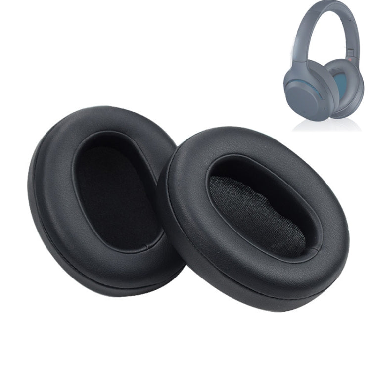 แผ่นฟองน้ำรองหูฟัง 2 ชิ้น สำหรับ SONY WH-XB900N, หนังโปรตีนสีเทา, สีฟ้าต้นฉบับ, สำหรับ SONY WH-XB900N (หนังโปรตีนสีดำ)