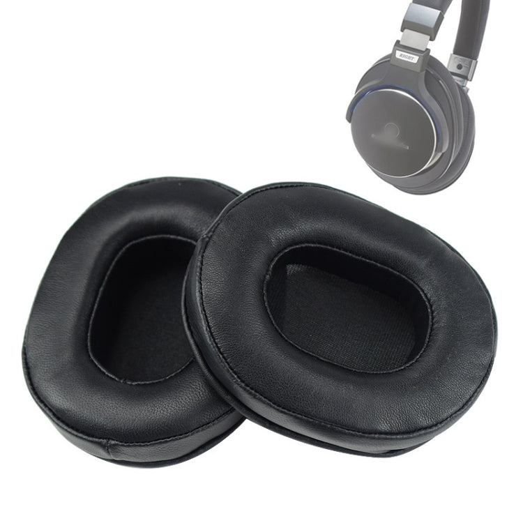 แผ่นฟองน้ำรองหูฟัง 2 ชิ้น สำหรับ Audio-Technica ATH-M50 / M40 / M50X / MSR7, หนังแกะสีดำ, หนังแพะสีน้ำตาล, หนังแกะสีเขียวขี้ม้า, หนังแพะสีดำ