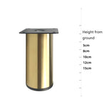 ขาโต๊ะเฟอร์นิเจอร์สแตนเลสหนา LH-OU050 ความสูง: 5cm, 8cm, 10cm, 12cm, 15cm