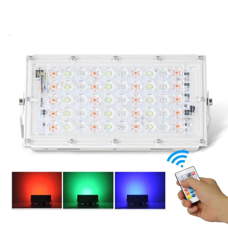 ไฟสปอร์ตไลท์ LED RGB กันน้ำ 50W น้ำหนักเบามาก พร้อมรีโมทคอนโทรล