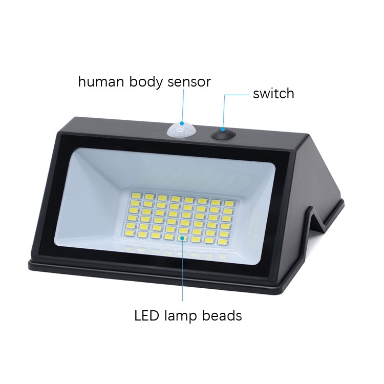 ไฟผนังโซลาร์เซลล์ตรวจจับร่างกาย 48 หลอด LED รุ่น N770