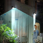 ไฟผนังโซลาร์เซลล์สวนกลางแจ้ง 8 หลอด LED ตรวจจับอินฟราเรด, แสงขาว, แสงอุ่น