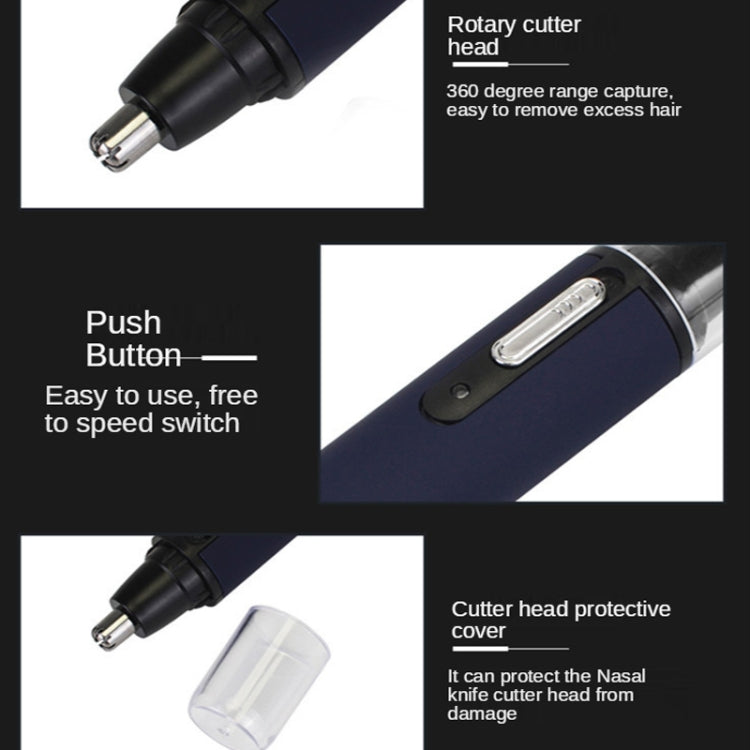 เครื่องตัดขนจมูกไฟฟ้า USB ชาร์จได้ พร้อมเครื่องโกนคิ้วและเครื่องโกนหนวด