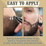 2pcs /Set Waterproof Beard Filler Beard Styling Pen, Black, Dark Brown