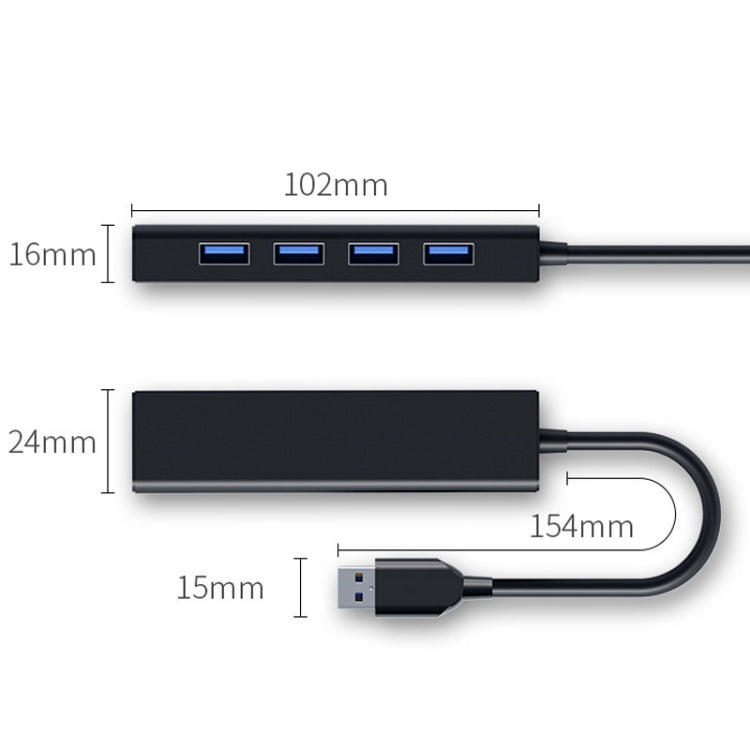 ตัวแปลง HUB 4 พอร์ต USB 2.0 ความยาวสาย 15 ซม., สไตล์: ไม่มีแถบไฟ, มีแถบไฟสีดำ, มีแถบไฟสีขาว