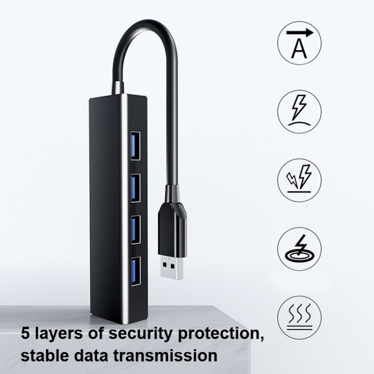 ตัวแปลง HUB 4 พอร์ต USB 2.0 ความยาวสาย 15 ซม., สไตล์: ไม่มีแถบไฟ, มีแถบไฟสีดำ, มีแถบไฟสีขาว