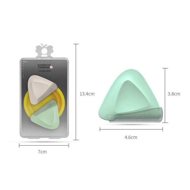 2 ชิ้น/กล่อง เครื่องตัดคิ้วรูปสามเหลี่ยมขนาดเล็ก, 2 ชิ้น สีม่วง + เขียว