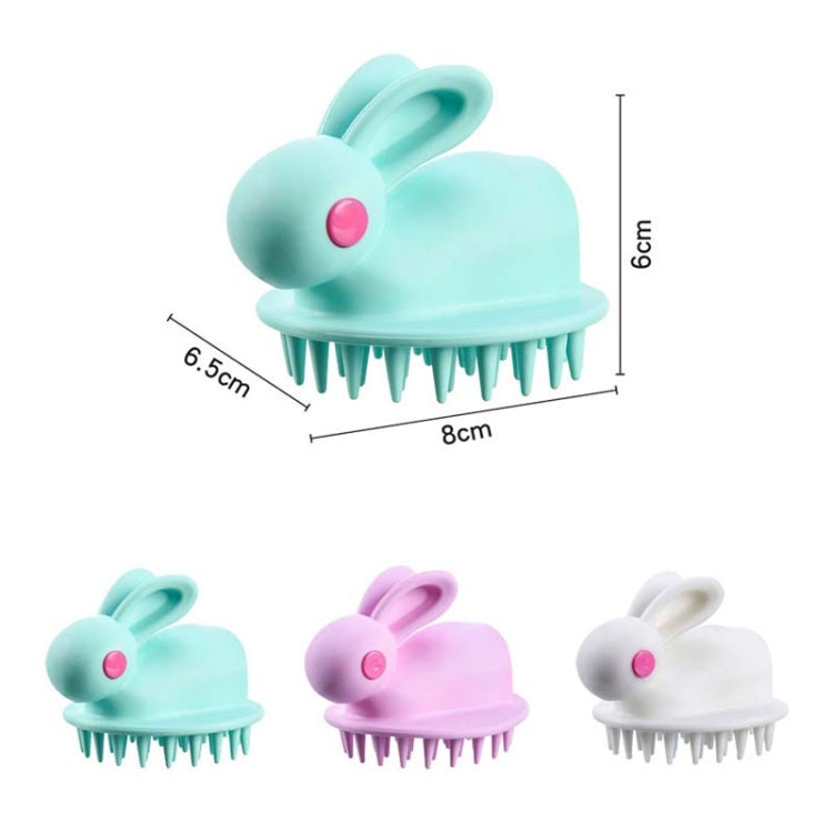 แปรงสระผมซิลิโคนรูปกระต่ายน่ารัก สีขาว เขียว ชมพู