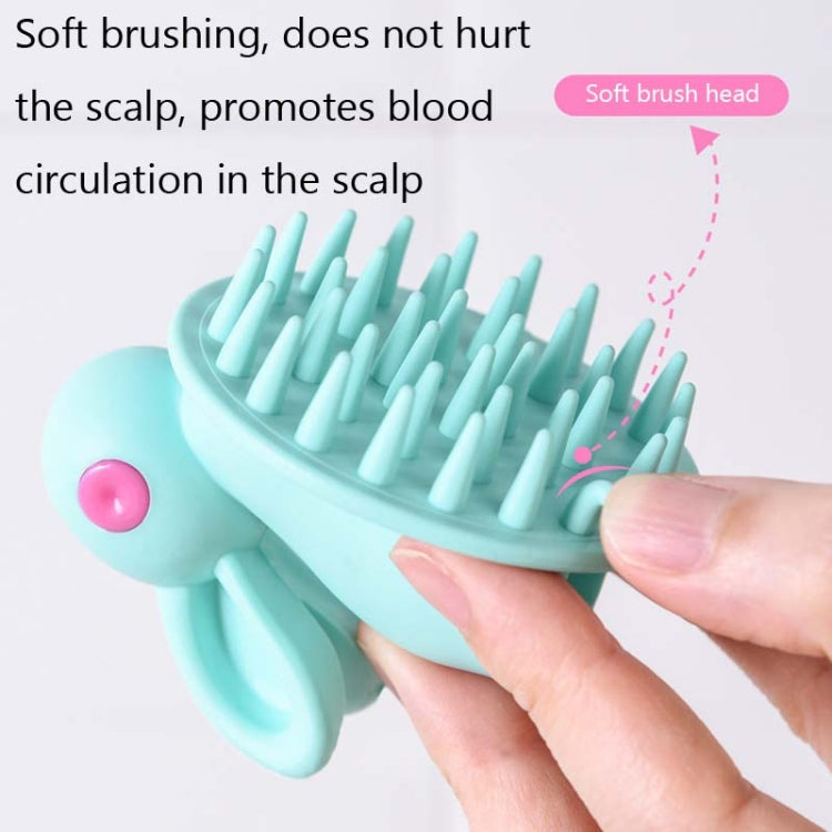 แปรงสระผมซิลิโคนรูปกระต่ายน่ารัก สีขาว เขียว ชมพู