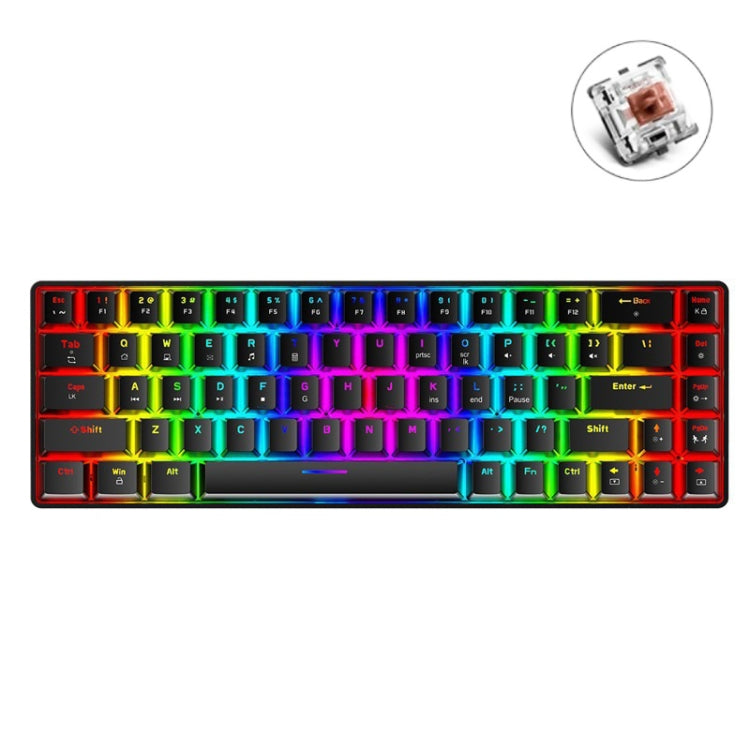 แป้นพิมพ์เกมกลไกเรืองแสง RGB ZIYOU LANG T8 68 ปุ่ม, ความยาวสาย: 1.6 ม., T8 สีดำก้านเขียว, T8 สีดำก้านชา, T8 ขาวก้านเขียว, T8 ขาวก้านแดง, T8 น้ำเงินก้านเขียว, T8 ชมพู ก้านเขียว