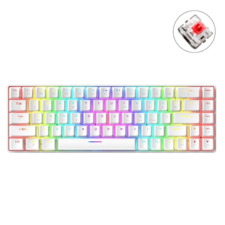 แป้นพิมพ์เกมกลไกเรืองแสง RGB ZIYOU LANG T8 68 ปุ่ม, ความยาวสาย: 1.6 ม., T8 สีดำก้านเขียว, T8 สีดำก้านชา, T8 ขาวก้านเขียว, T8 ขาวก้านแดง, T8 น้ำเงินก้านเขียว, T8 ชมพู ก้านเขียว