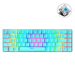 แป้นพิมพ์เกมกลไกเรืองแสง RGB ZIYOU LANG T8 68 ปุ่ม, ความยาวสาย: 1.6 ม., T8 สีดำก้านเขียว, T8 สีดำก้านชา, T8 ขาวก้านเขียว, T8 ขาวก้านแดง, T8 น้ำเงินก้านเขียว, T8 ชมพู ก้านเขียว
