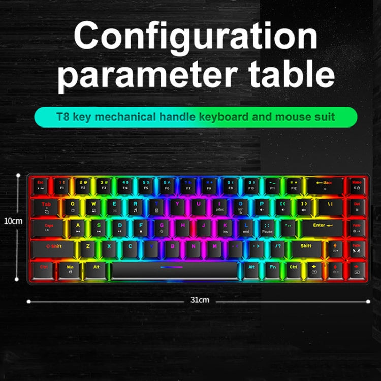แป้นพิมพ์เกมกลไกเรืองแสง RGB ZIYOU LANG T8 68 ปุ่ม, ความยาวสาย: 1.6 ม., T8 สีดำก้านเขียว, T8 สีดำก้านชา, T8 ขาวก้านเขียว, T8 ขาวก้านแดง, T8 น้ำเงินก้านเขียว, T8 ชมพู ก้านเขียว