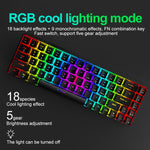 แป้นพิมพ์เกมกลไกเรืองแสง RGB ZIYOU LANG T8 68 ปุ่ม, ความยาวสาย: 1.6 ม., T8 สีดำก้านเขียว, T8 สีดำก้านชา, T8 ขาวก้านเขียว, T8 ขาวก้านแดง, T8 น้ำเงินก้านเขียว, T8 ชมพู ก้านเขียว