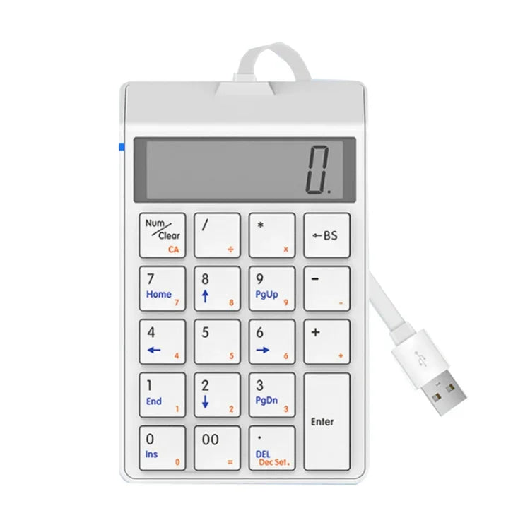 แป้นพิมพ์ตัวเลขมีสาย Sunreed SKB886S 19 ปุ่ม พร้อมอินเทอร์เฟซ USB ดิจิทัล, ความยาวสาย: 1.5 ม., สีขาวมีสาย, สีดำมีสาย