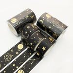 3 Rolls / Set 8958 5m Paper Bronzing Wallet Tape Set, Marble, Water Ripple, Gilt Pattern, Three-color Plaid, Star Sea, Cloud Pattern, Broken Leaves Pattern, Treasure Phase Pattern