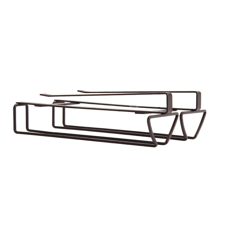Free Punch Cabinet Wrought Iron Wine Glass Holder Upside Down Rack,Style:, Double Row