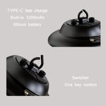 ไฟแคมป์ปิ้งแบบแขวนพกพาชาร์จ USB, สีดำ, สีเบจ