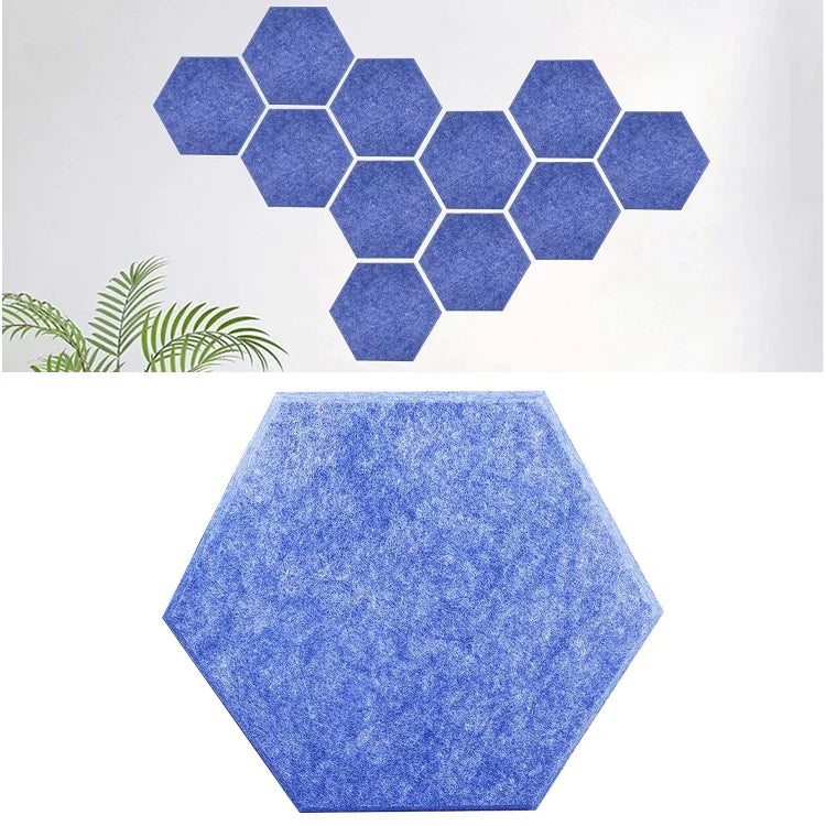 Hexagonal Color Decorative Acoustic Panels, Random Color Delivery, 12 PCS Hexagonal