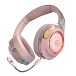 หูฟังเกมมิ่งบลูทูธไร้สาย EL-A2 พร้อมไฟแสงรอบข้าง สีดำ ชมพู แดง