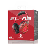 หูฟังเกมมิ่งบลูทูธไร้สาย EL-A2 พร้อมไฟแสงรอบข้าง สีดำ ชมพู แดง