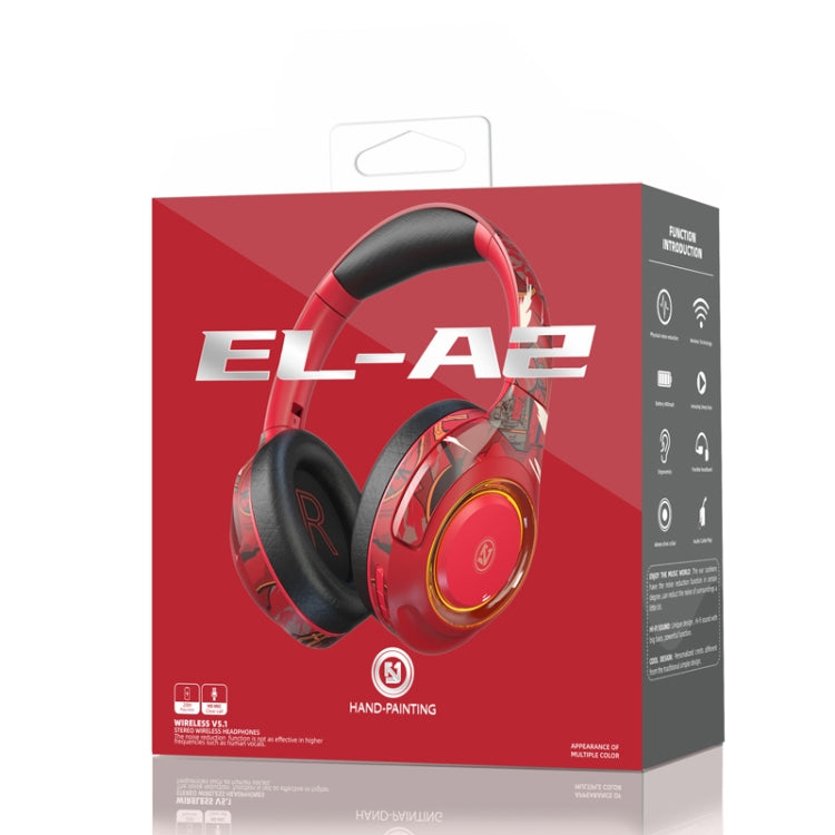 หูฟังเกมมิ่งบลูทูธไร้สาย EL-A2 พร้อมไฟแสงรอบข้าง สีดำ ชมพู แดง