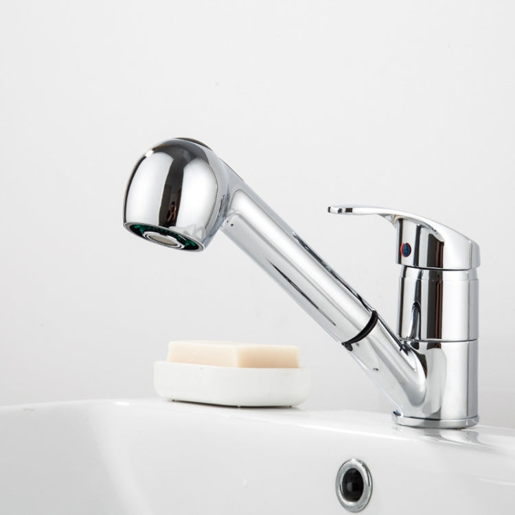 Pull-Out Hot And Cold Telescopic Scrubbed Water Tank Faucet, Copper Chrome, Copper Black, Zinc Alloy Chrome, Zinc Alloy Black