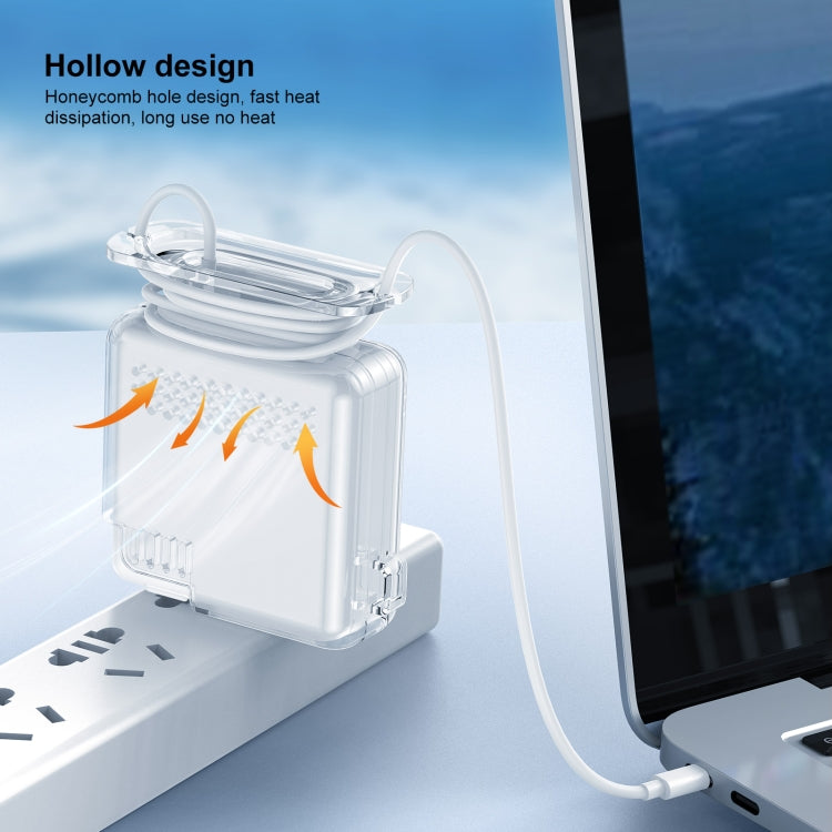 เคสป้องกันกำลังไฟซิลิโคนใส OATSBASF สำหรับ iPhone MacBook Pro Air, 20W, 30W / 29W, 60W / 61W, 85W / 87W / 96W